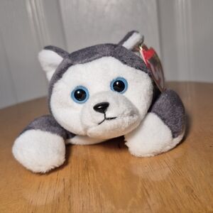 Vintage Ty Nanook Gray and White Husky Beanie Baby Plushie 1996